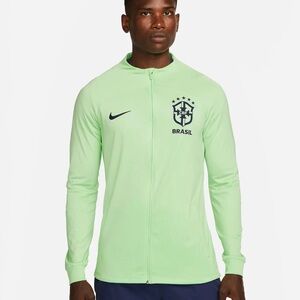 Nike Dri-Fit Knit Soccer Track Jacket Brazil Strike Green XL DX1950-390 NWT